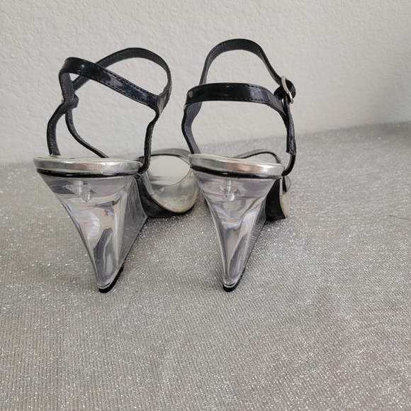 Yellow Box Bermuda Black and Clear Wedge Sandals - Picture 8 of 8